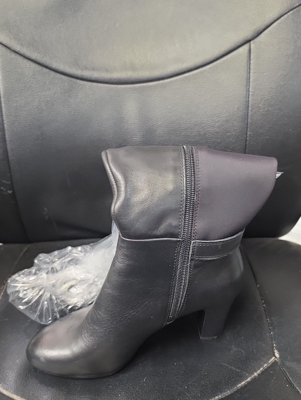 Anne Klein Black Fold-Over Ankle Booties
